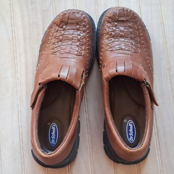 Dr. Scholl's Brown Leather Clara Slip-On Double Air Pillo Comfort Flats Loafer - Picture 1 of 11